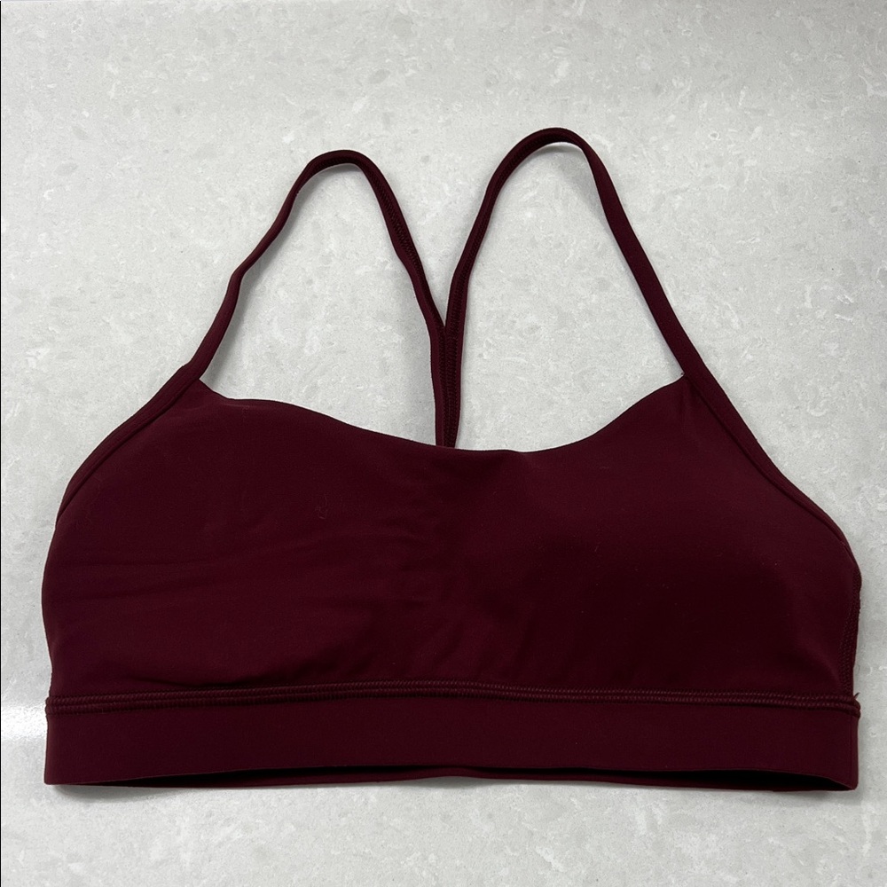 Lululemon Flow Y Bra in Garnet (size 6)